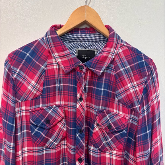 Rails Plaid Button Down Long Sleeve Top Shirt Women’s Size Large - Picture 3 of 15